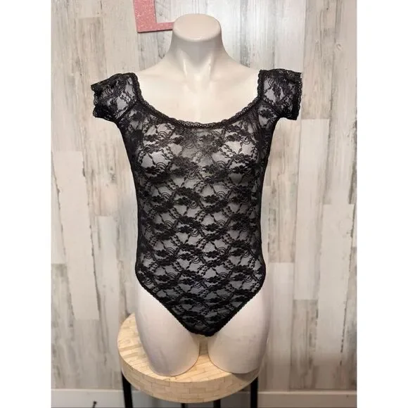 Victoria’s Secret Black Lace Bodysuit Women’s Size Large - Picture 2 of 8
